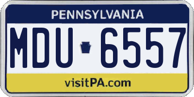 PA license plate MDU6557