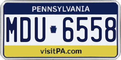 PA license plate MDU6558