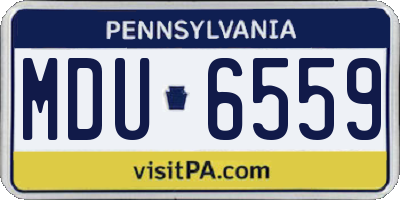 PA license plate MDU6559
