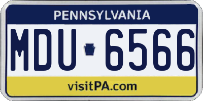 PA license plate MDU6566