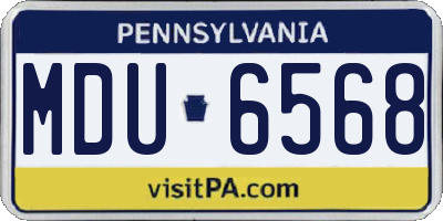 PA license plate MDU6568