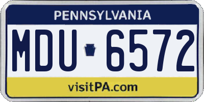 PA license plate MDU6572
