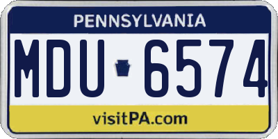 PA license plate MDU6574
