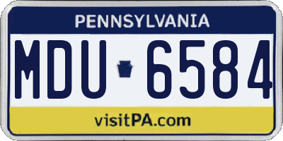 PA license plate MDU6584