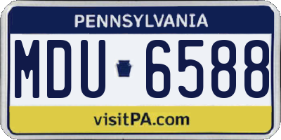PA license plate MDU6588