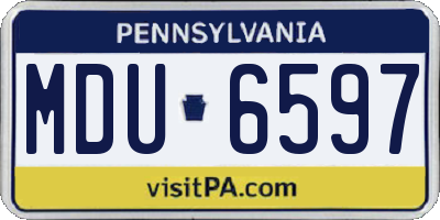 PA license plate MDU6597
