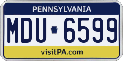 PA license plate MDU6599