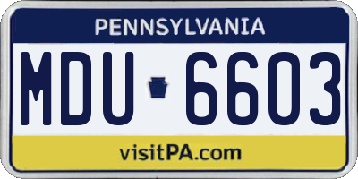 PA license plate MDU6603