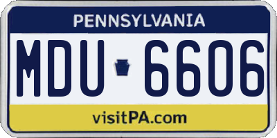 PA license plate MDU6606
