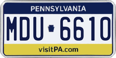 PA license plate MDU6610