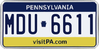 PA license plate MDU6611