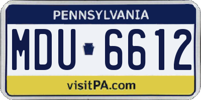 PA license plate MDU6612