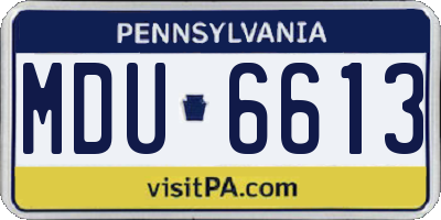 PA license plate MDU6613