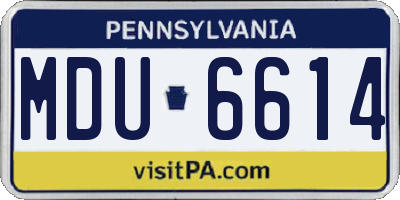PA license plate MDU6614