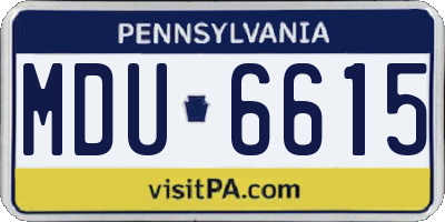 PA license plate MDU6615
