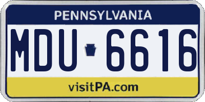 PA license plate MDU6616