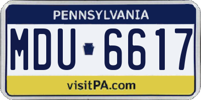 PA license plate MDU6617