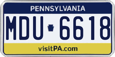 PA license plate MDU6618