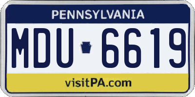 PA license plate MDU6619
