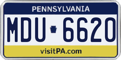 PA license plate MDU6620