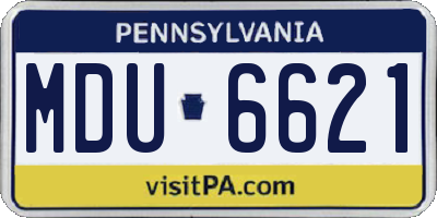 PA license plate MDU6621