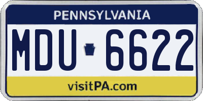 PA license plate MDU6622