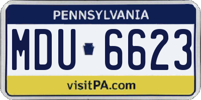 PA license plate MDU6623