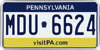 PA license plate MDU6624