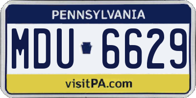 PA license plate MDU6629