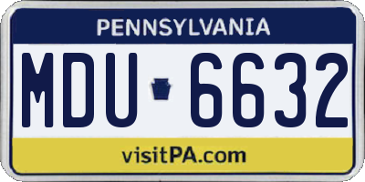 PA license plate MDU6632
