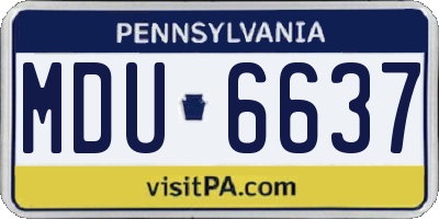 PA license plate MDU6637