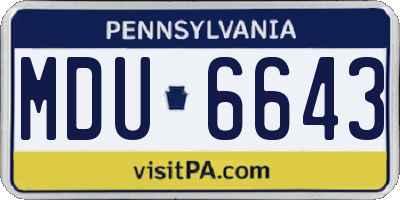 PA license plate MDU6643