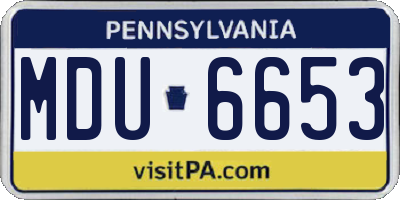 PA license plate MDU6653