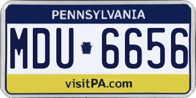 PA license plate MDU6656