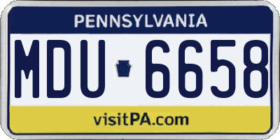 PA license plate MDU6658