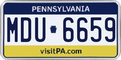 PA license plate MDU6659