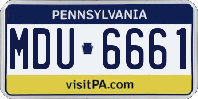 PA license plate MDU6661
