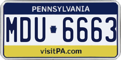 PA license plate MDU6663