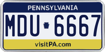 PA license plate MDU6667