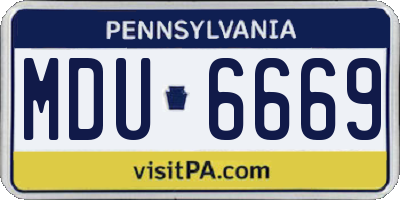 PA license plate MDU6669