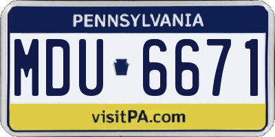PA license plate MDU6671