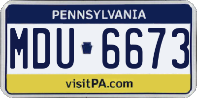 PA license plate MDU6673