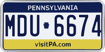 PA license plate MDU6674