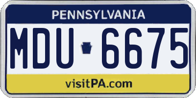 PA license plate MDU6675