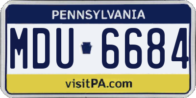 PA license plate MDU6684