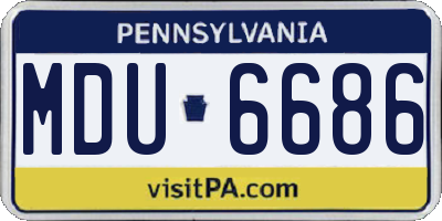 PA license plate MDU6686
