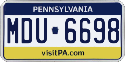 PA license plate MDU6698