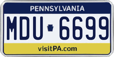 PA license plate MDU6699