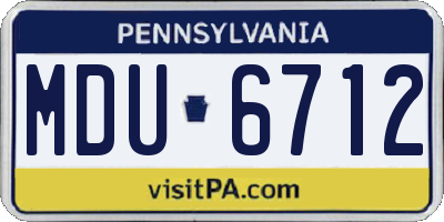 PA license plate MDU6712
