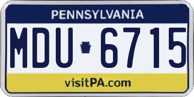 PA license plate MDU6715